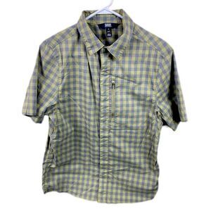 Duluth Alaskan Hardwear Shirt Sz M Green Plaid Slim Fit Pearl Snap Short‎ Sleeve